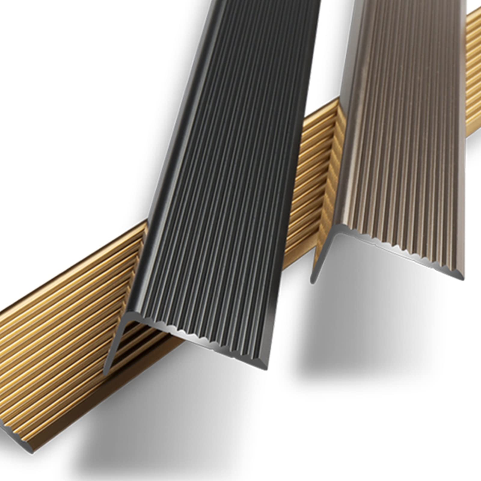 100cm Bruine Trapprofiel Aluminium Traprandprofiel, 30/40/50 mm Metalen Trapkantprofiel Antislip Hoekprofiel for Trap(3cmx2cm