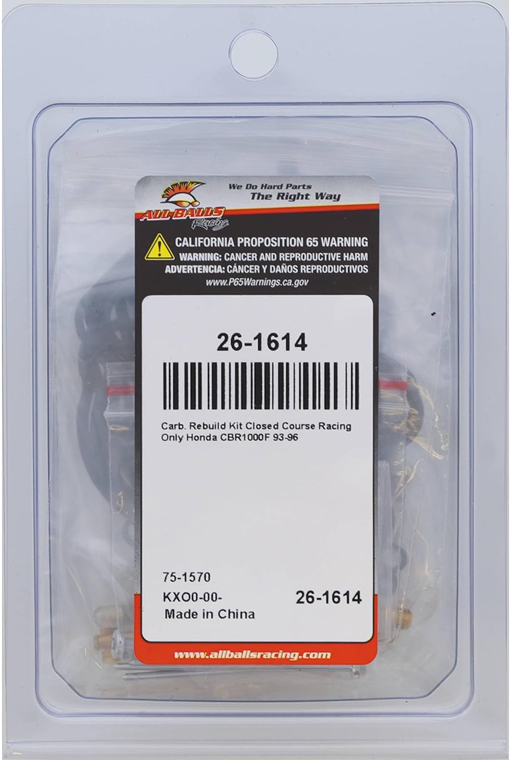 All Balls Racing Carburetor Rebuild Kit 26-1614 Compatible With/Replacement For Honda CBR1000F 1993-1996