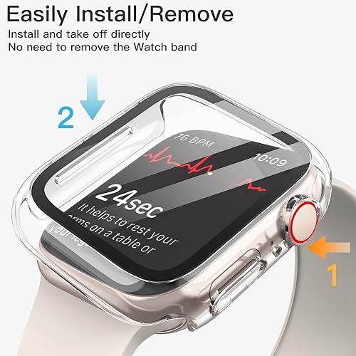 Vista 76 de JETech Funda con protector de pantalla para Apple Watch SE 3/2/1 (2025/2022/2020)/Series 6 5 4 de 1.732 pulgadas, cubierta protectora total