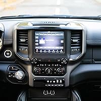 Vista 6 de Bolaxin Accesorios para Dodge Ram 2019 2020 2021 Cubierta de perilla de control interior AC/volumen/modo/AUTO/interruptor de navegación decoración