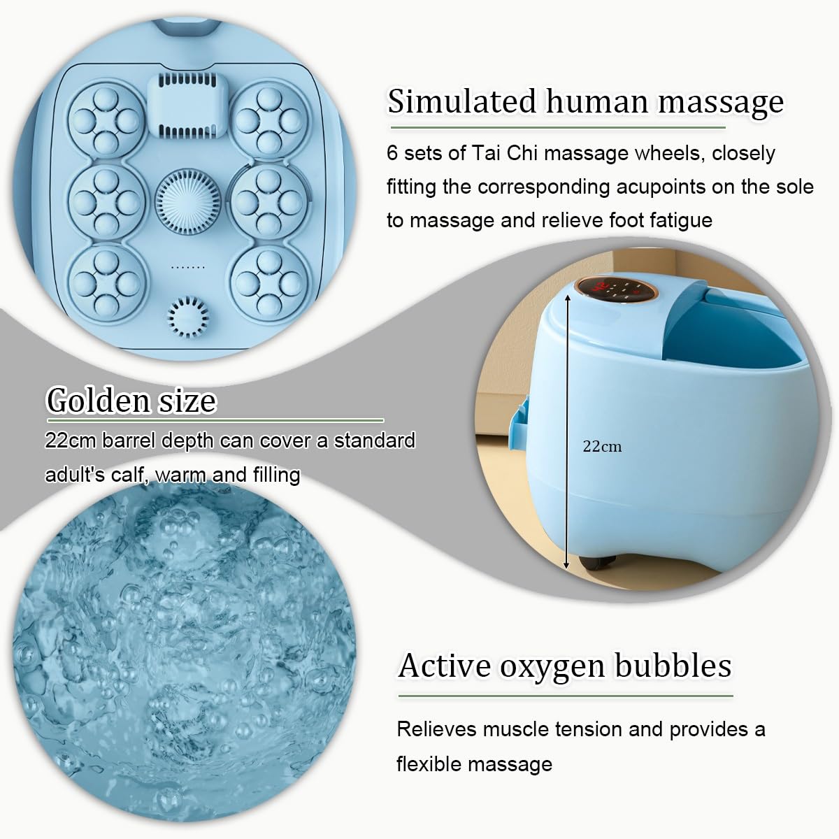 Fußspa, Fußbad, Fußmassagegerät, Fußmassagegerät, Fußmassagegerät, mit Massage und Heizung, mit Heizung und Temperaturregelung, zur Entspannung müder Füße