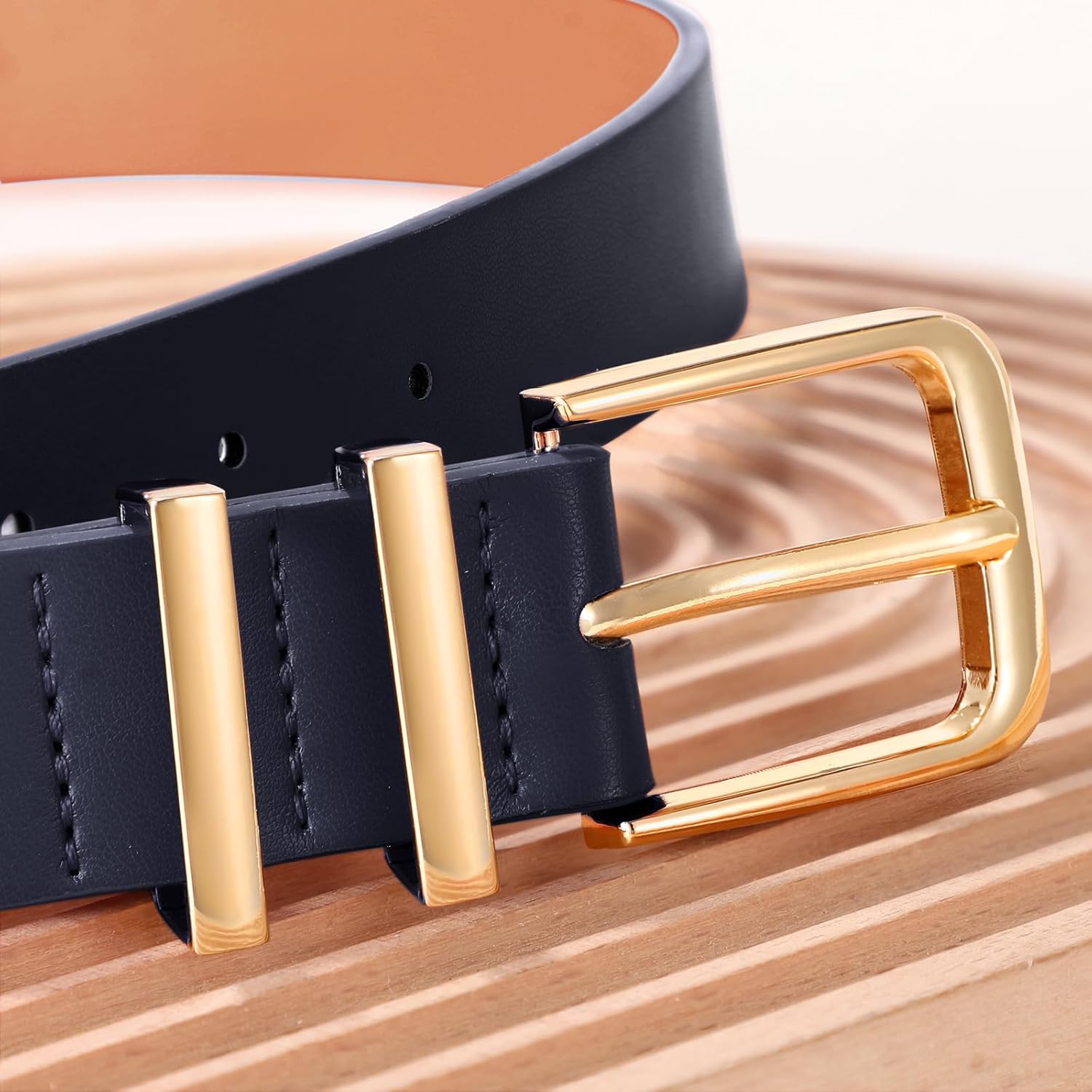 3 Pack Women's Belts for Jeans Pants Dresses Fashion Ladies Leather Waist Belt with Buckle Leather Belts - Image 5