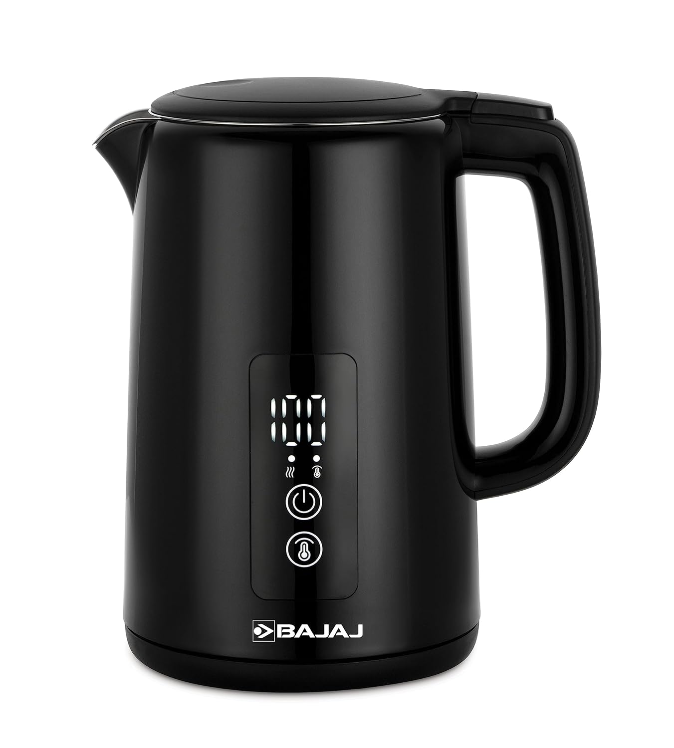 Bajaj KTP 1.5 Litre Digital Electric Kettle | Auto Shut-Off | Dry Boil Mechanism | Digital Temperature Display | 360-Degree Cordless Operation | 2-Yr Warranty By Bajaj 【Black】 Bajaj KTP 1.5 Litre Digital Electric Kettle | Auto Shut-Off | Dry Boil Mechanism | Digital Temperature Display | 360-Degree Cordless Operation | 2-Yr Warranty By Bajaj 【Black】