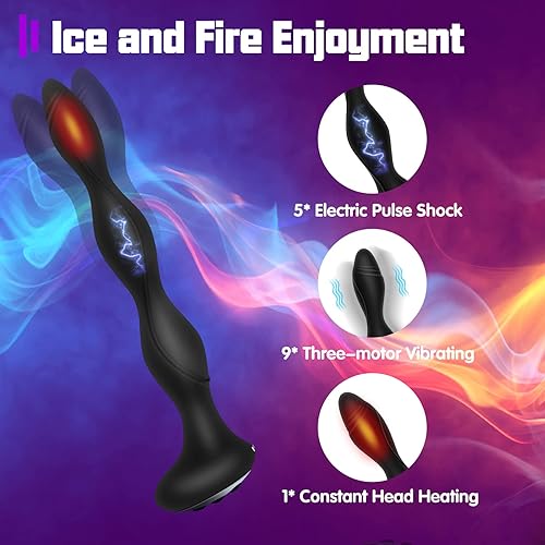 Miniatura 2 de Juguetes sexuales masculinos con cuentas anales para adultos, juguetes para adultos con estim shock calor vibratorio tapón trasero 50 juego múltiple