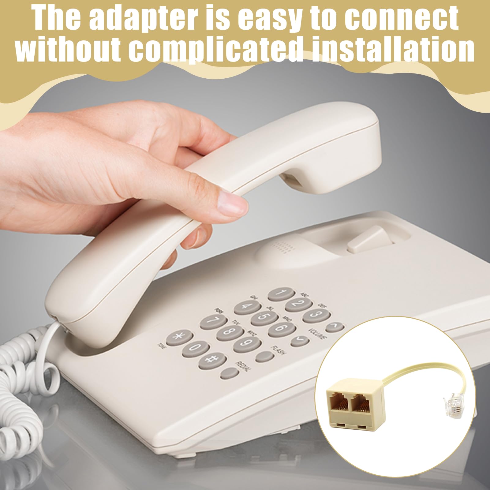 Cable RJ11, Adaptateur Telephone Fixe pour Box 10 Cm, Adaptateurs de Câble Téléphonique avec Répartiteur de Prise RJ11 6P4C, Répartiteur de Téléphone