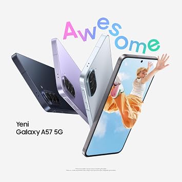 Samsung Galaxy A57 5G Android Akıllı Telefon, 256GB Hafıza, 8GB RAM, Buz Mavisi, 6 Nesil OS Güncellemesi, Geniş Ekran, Üçlü Kamera (Samsung Türkiye Garantili)