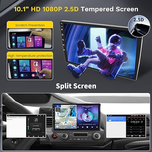 Miniatura 3 de Radio de repuesto para Honda Civic 2006-2011 Android 11 estéreo de coche (2G RAM 32ROM) con Apple CarPlay Android Auto, pantalla táctil de 10.1