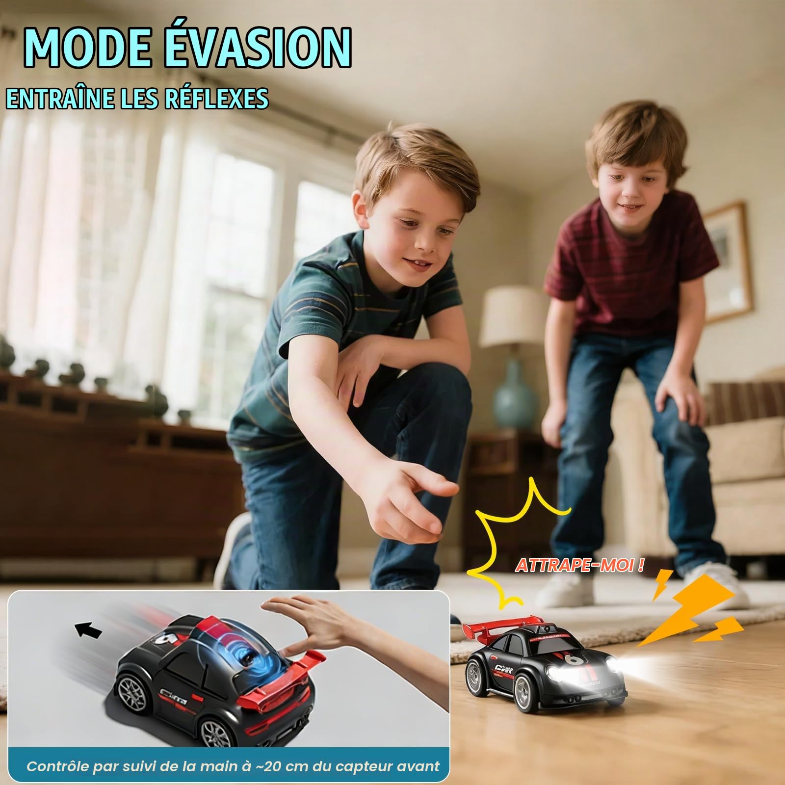 Voiture Télécommandée avec Caméra, RC Electrique Drift Truck avec écran de 2,4 Pouces, Photo en Direct/Vidéo, 2 Vitesses, Mode de Suivi, Démonstration Automatique