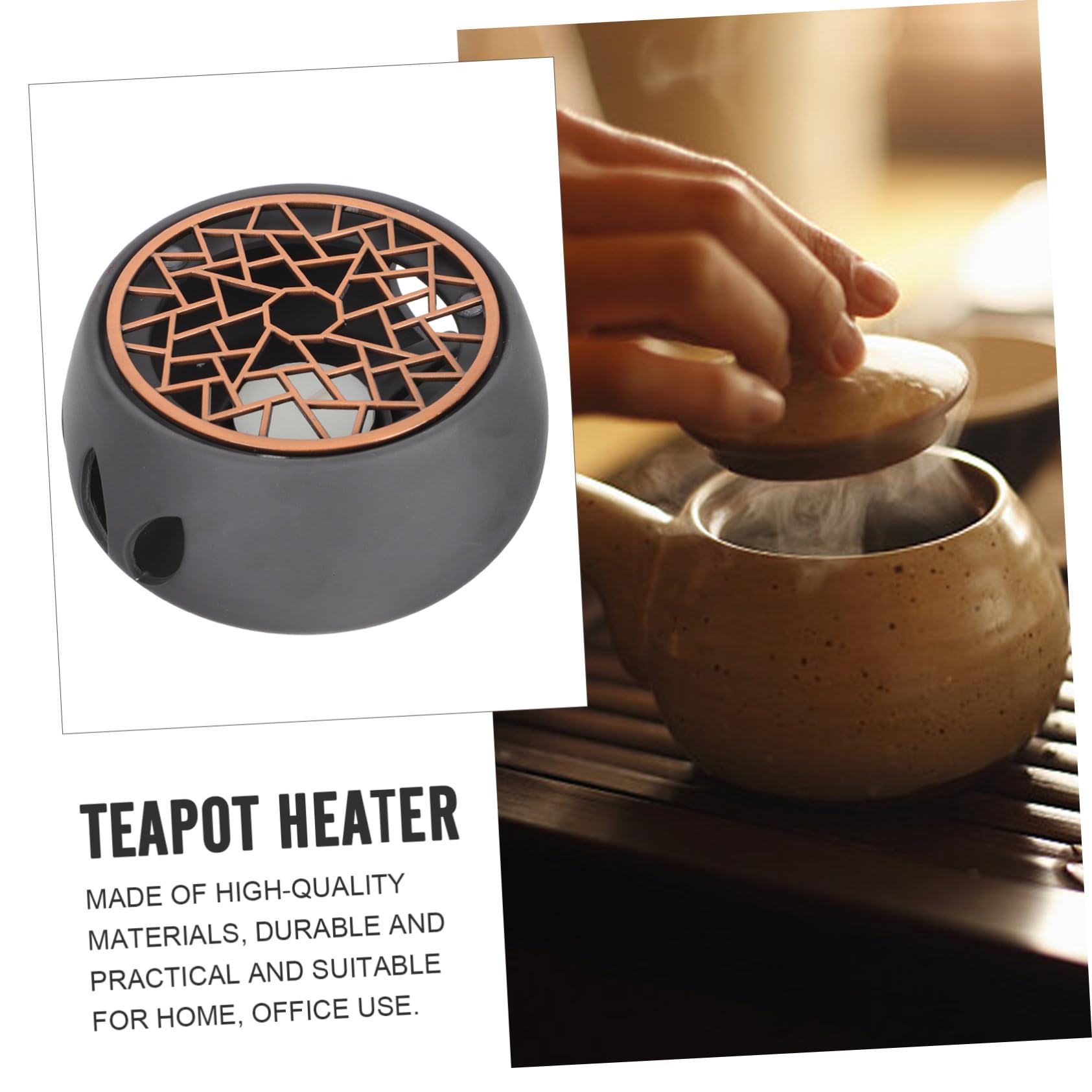 Ipetboom Calentador de Tetera Japonés de Cerámica Candelabro para Calentar Té, Base para Tetera Fácil de Almacenar Adecuado para Uso Diario y Fiestas