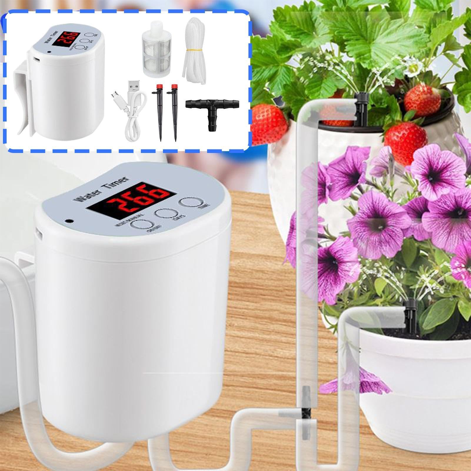 di irrigazione automatico Protezione intelligente da spegnimento | Autoirrigante per Piante in Vaso per balcone cortile viaggio vacanza giardino serra ufficio casa soggiorno