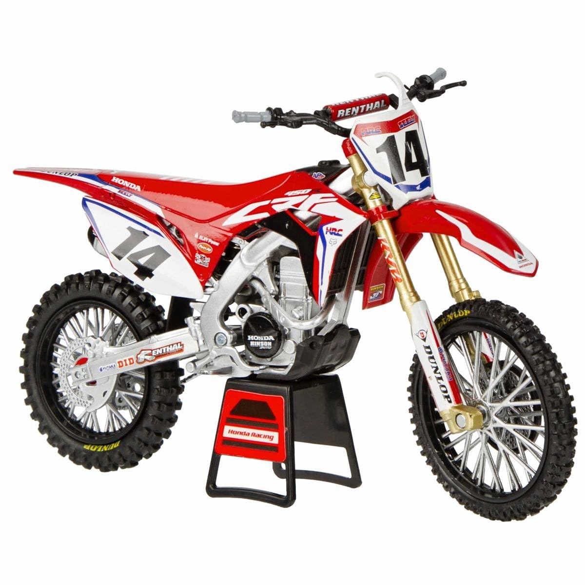 Orange Cycle Parts Die-Cast Replica Toy Red 1:12 Scale Model Cole Seely Team Honda HRC Seely Dirt Bike by NewRay 57933