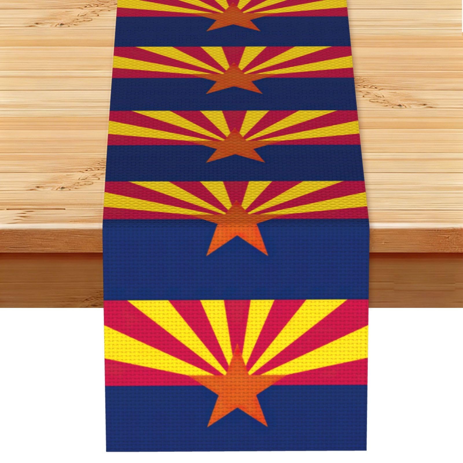 Arizona state flag Printed Table Runner 13 x 72, Wrinkle Resistant Decor for Dining Table Coffee Table Fireplace