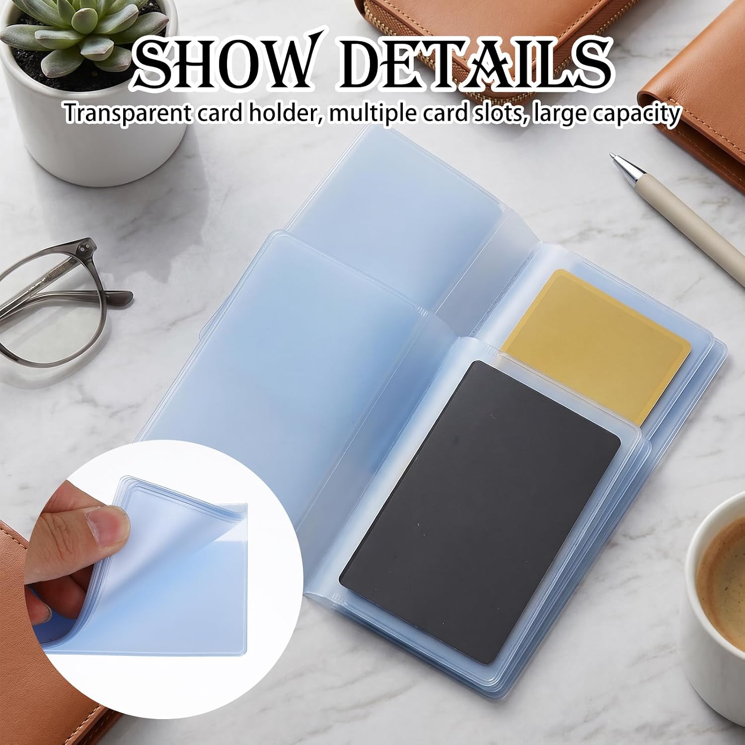 Xinjoduz 3 Set Photo Card Holder Wallet Photo Insert with 10 Page 20 Slots | Plastic Clear Wallet Insert Protector for Medicare Social Security ID Photoy, Compatible with Bifold Wallets for Men Women