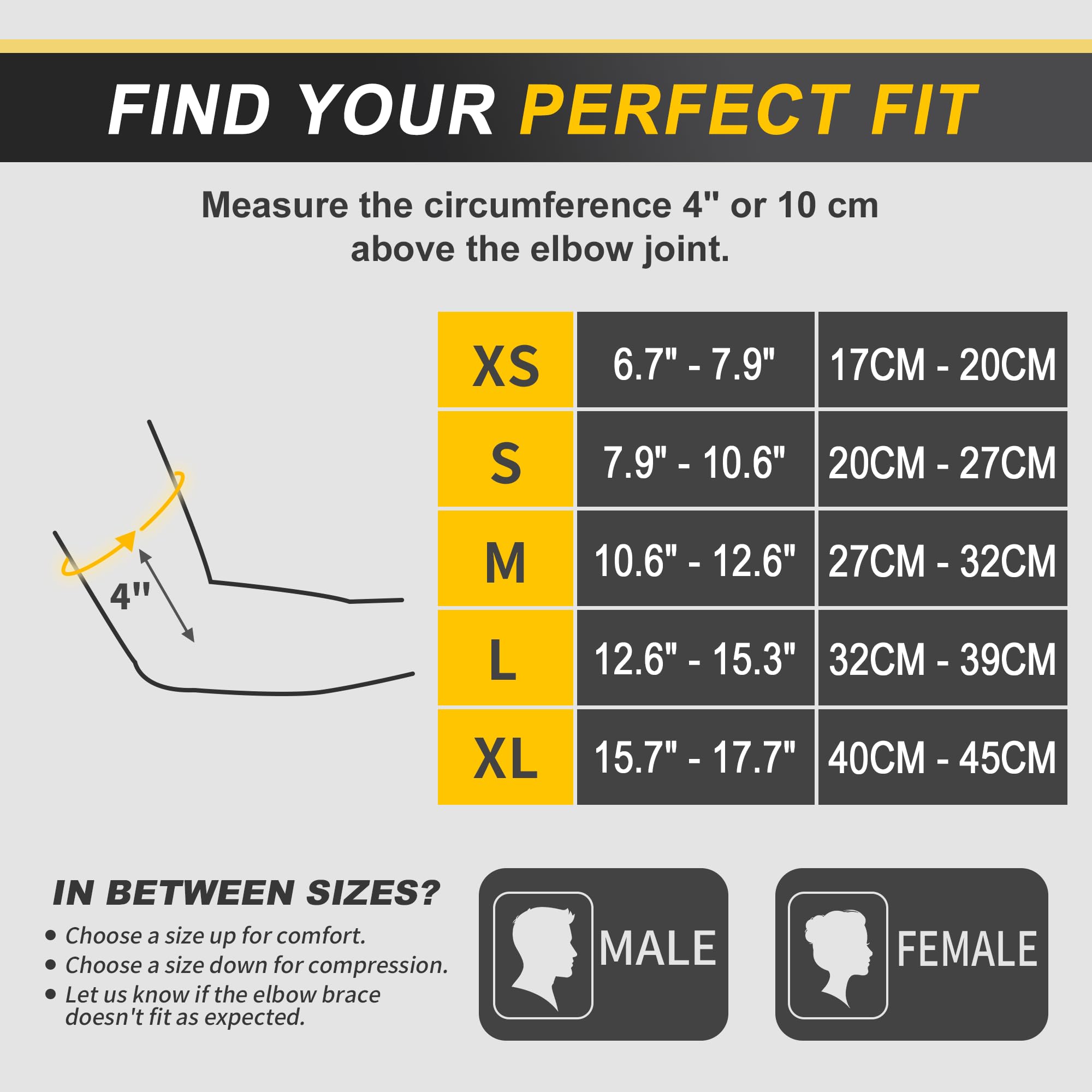 CAMBIVO Tutore Epicondilite Gomito a Compressione, Gomitiere Palestra, Gomitiera per Epicondilite e Tendinite del Tennista e Golfista, per Tennis, Golf, Fitness, Sport, Alleviare il Dolore