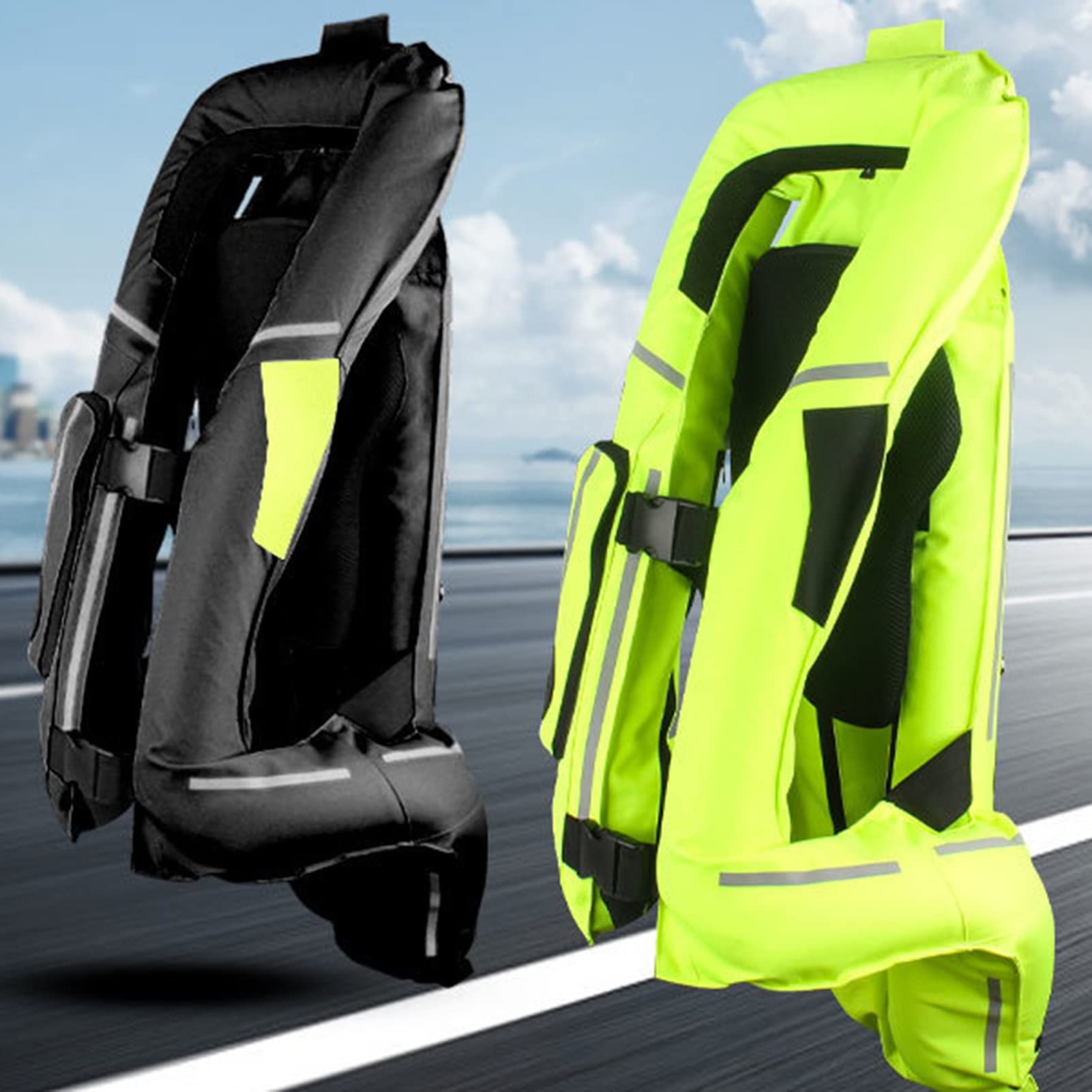 Chaleco Airbag Alta Visibilidad Chaleco Con Airbag Para Moto Para Hombre Broches Ajustables Para Equipo De Conducción Liviano Chaqueta Unisex Para Todas Las Estaciones