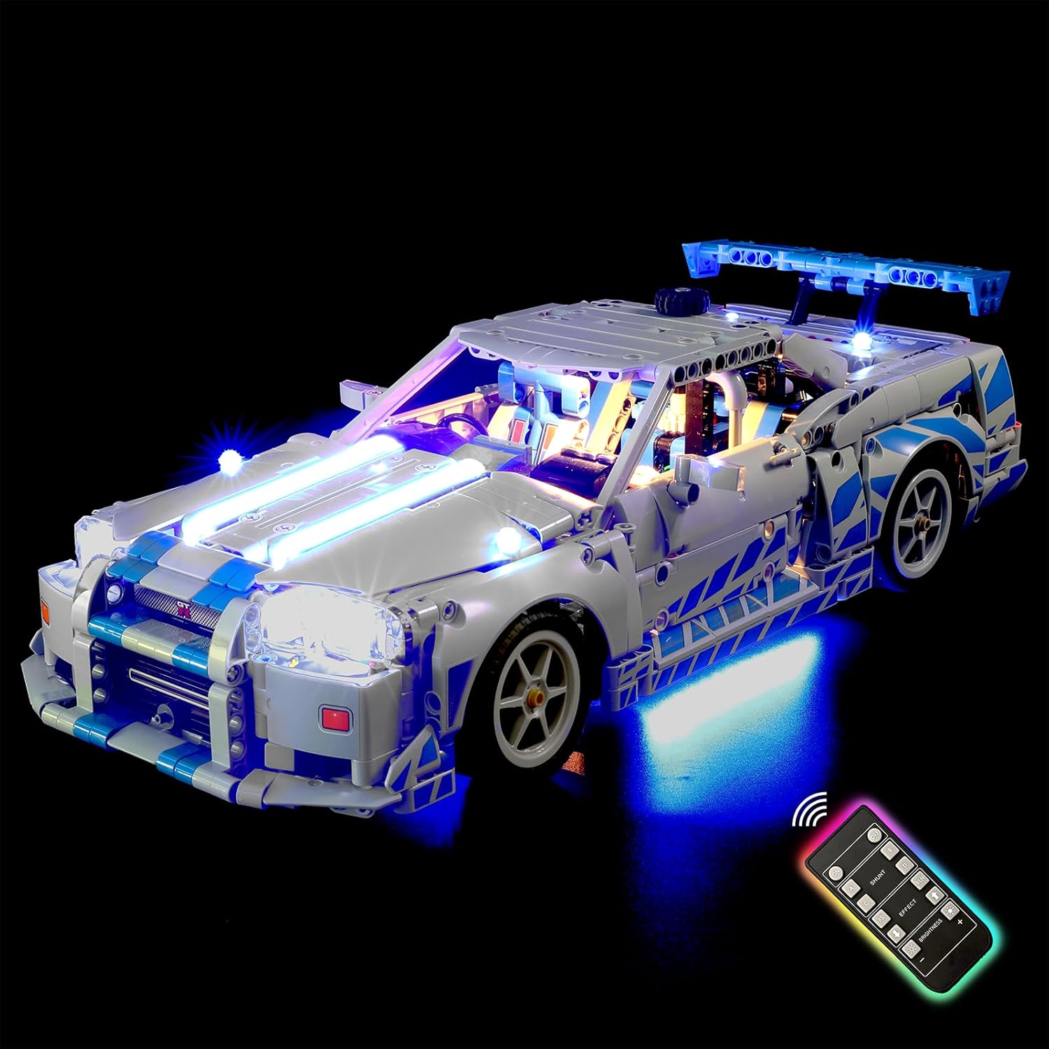 Light Kit Compatible with Lego 42210 2 Fast 2 Furious Nissan Skyline GT-R (R34) – LED Lighting for Lego Technic Car Building Set - NOT Included The Model Set (RC Version)
