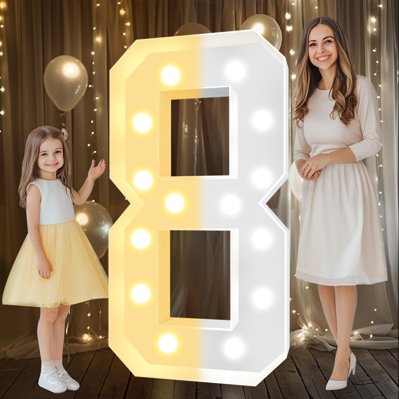Snapklik.com : 4 FT Light Up Marquee Numbers, Cool White And Warm White ...