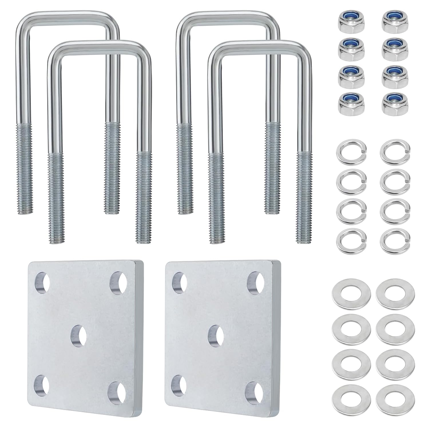 Racewill Square U Bolt Kit for Boat Trailer Axle Leaf Springs, Trailer ...