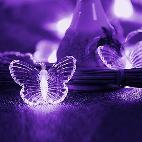 Miniatura 9 de GONIMY Cortina de luces de mariposa de 60 luces LED de 13.1 pies alimentadas por USB, 8 modos de control remoto, impermeables, luces parpadeantes