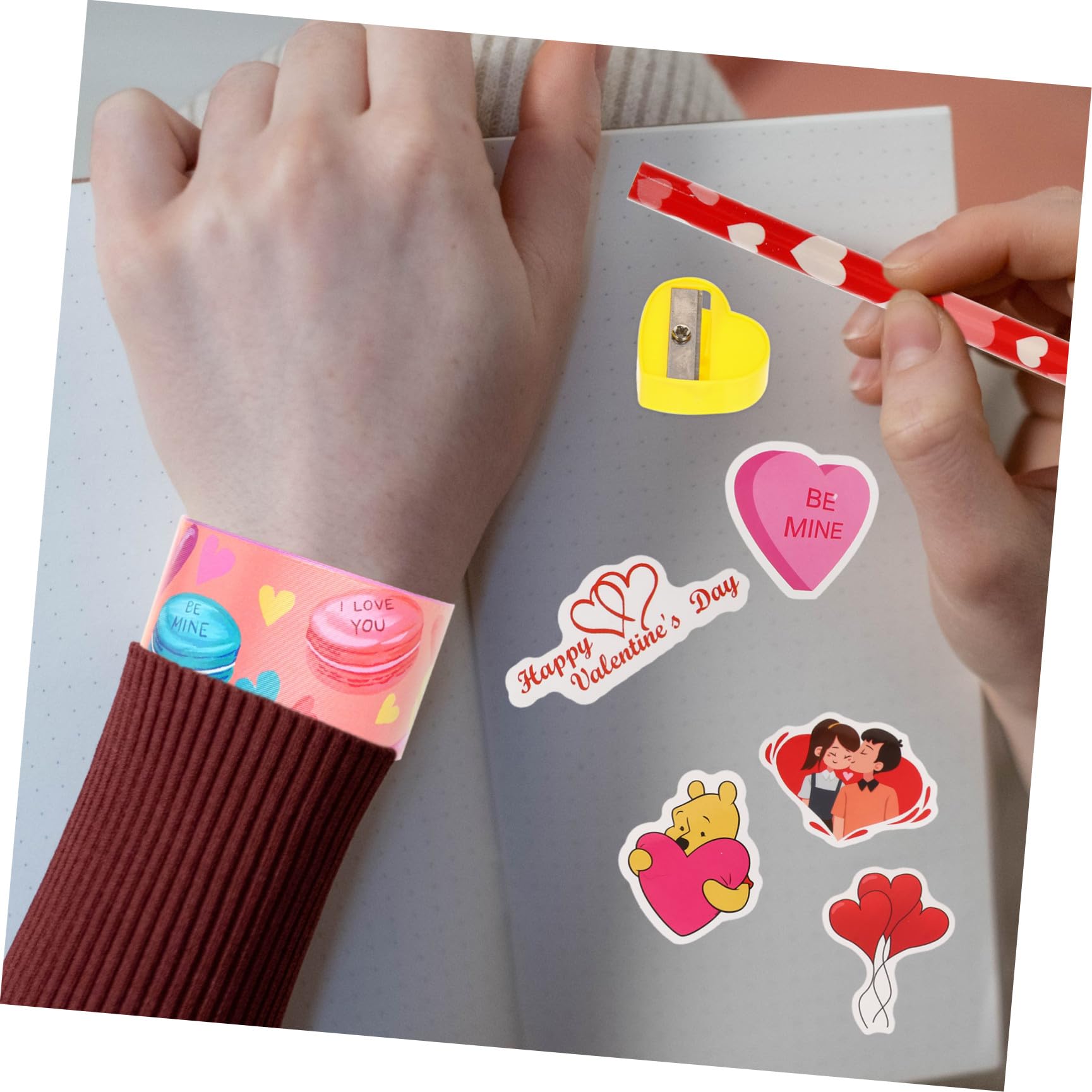 TOYANDONA 4sätze Valentinstag Schreibtischset Für Mädchen Mit Niedlichen Schulmaterialien Für Klassenzimmeraustausch Und Partygeschenke Für Grundschule Und Vorschule