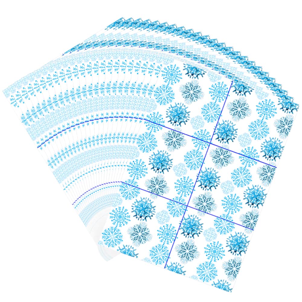 Diamond Painting Tool Decorative Release Papers, Pack of 60 Paper Cover Replacements Snowflakes Cloud Pineapple Frog Decor for 5D DIY Painting Accessories (105x74mm,Snowflakes)