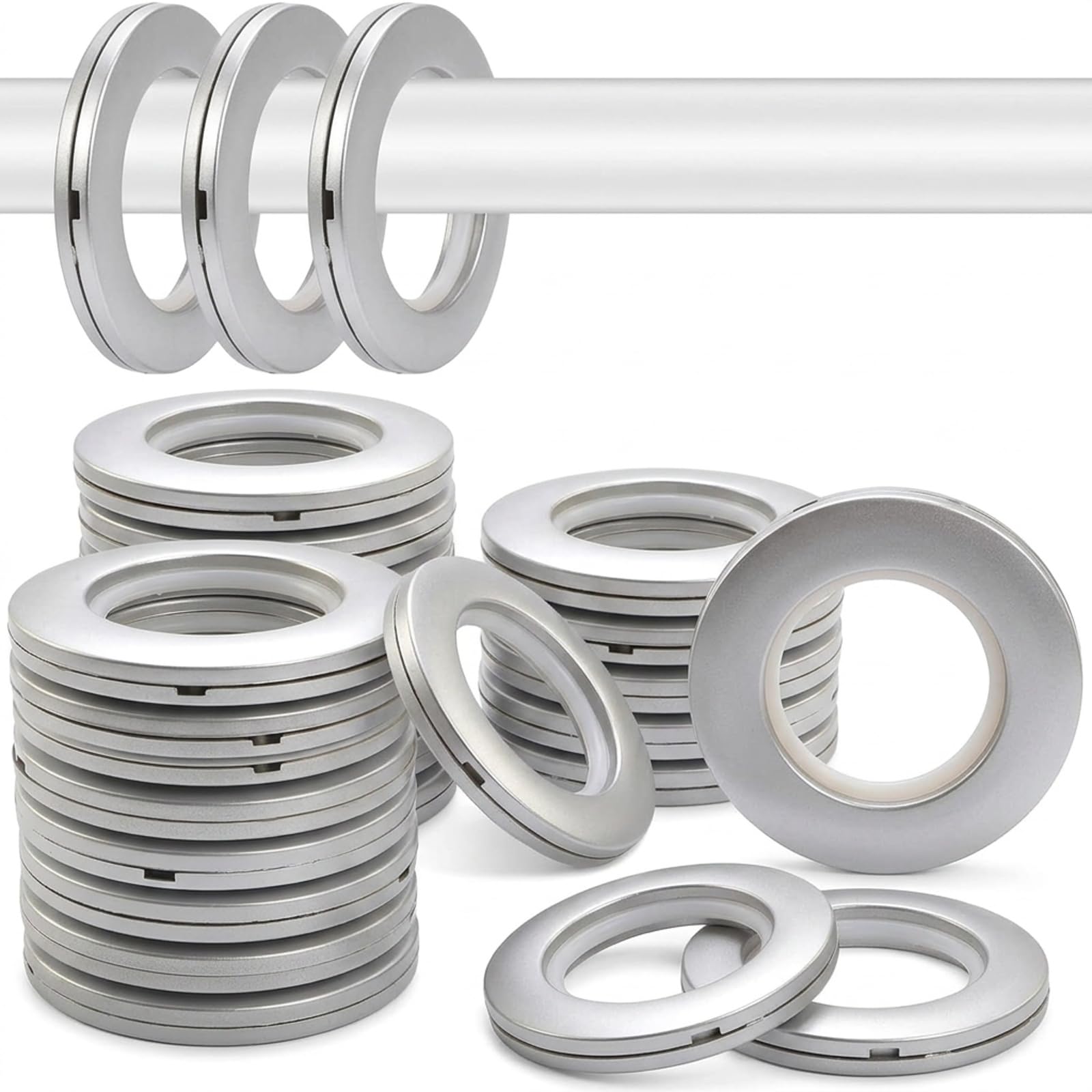 32 Pcs Curtain Eyelet Rings, 42mm Silver Eyelets