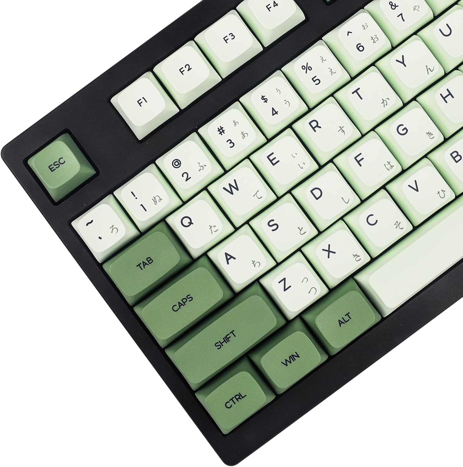 YMDK Matcha 3.0 Dye Sub ZDA PBT Keycap Similar to XDA Japanese Korean Russian for MX Split Keyboard 104 87 61 Melody 96 KBD75 ID80 GK64 68（Only Keycap） (Matcha Japanese Kit 3.0)