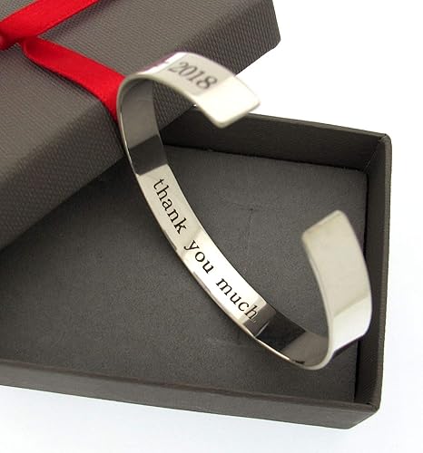 Miniatura 6 de Pulsera de plata de ley lisa para hombre, brazalete plano para hombre, pulsera de plata pulida suave personalizada para hombre, 0.315 in de ancho,