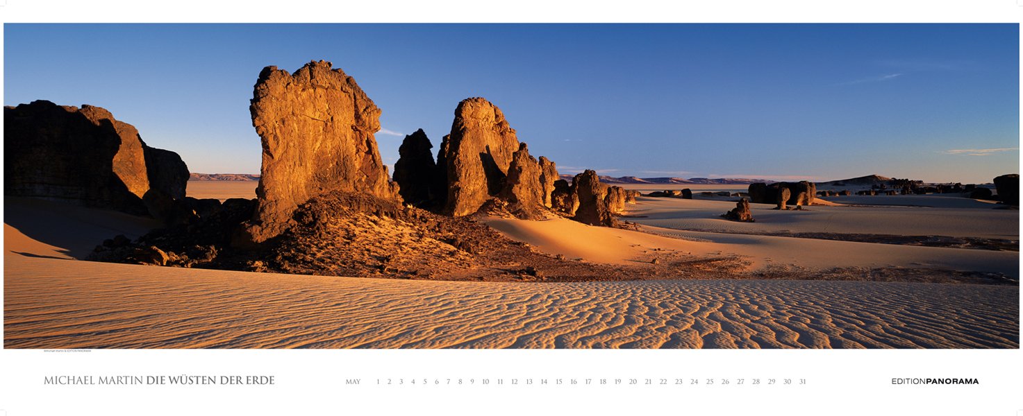 Die Wüsten der Erde - Magnum Kalender immerwährend: Mit englischem, immerwährendem Kalendarium. Text dtsch.-engl.