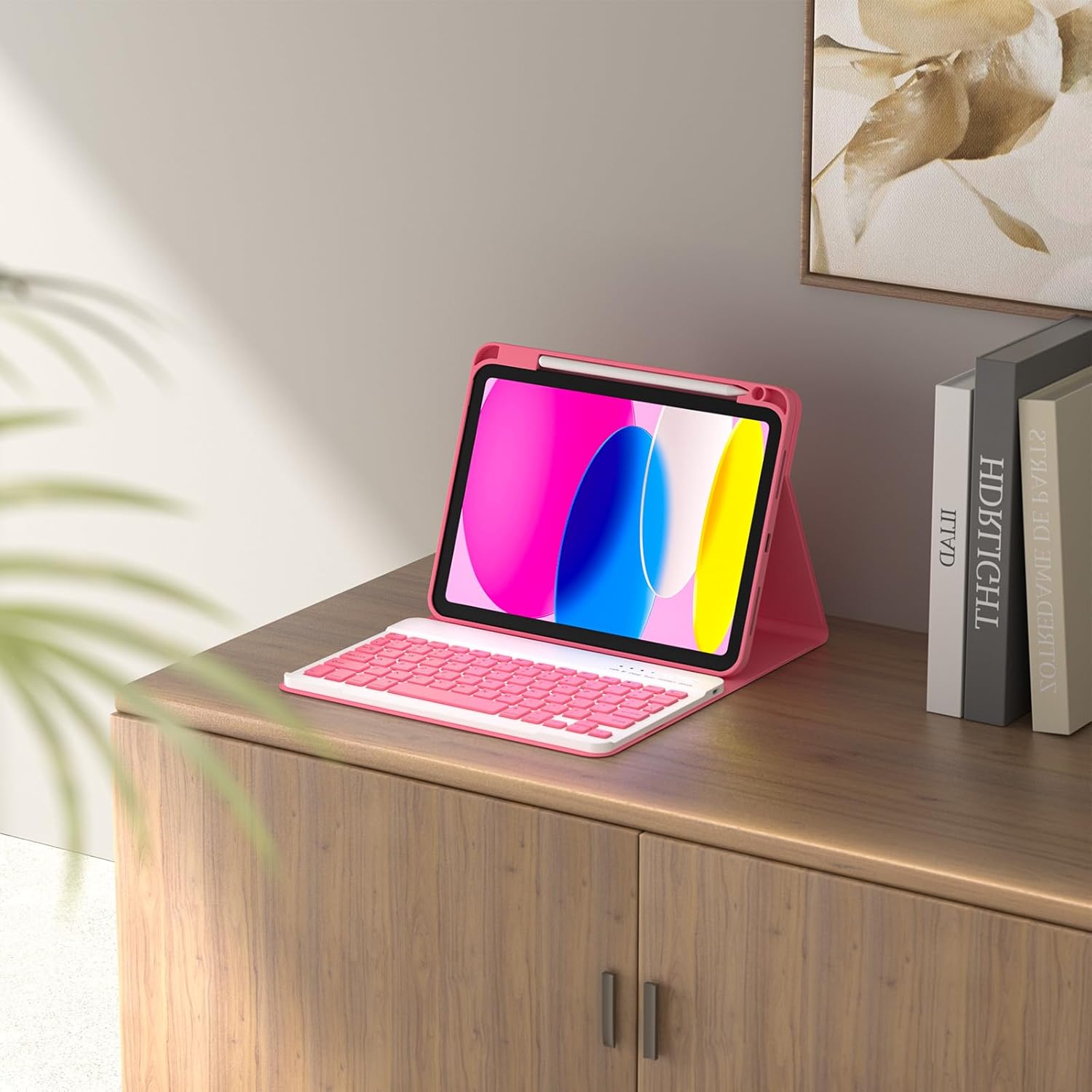 KBCASE for iPad 11th 10th Generation Case with Keyboard, Detachable Wireless Keyboard Case for iPad A16 11 inch 2025/10th Gen 10.9 inch 2022, with Pencil Holder (Watermelon Red) - Image 8