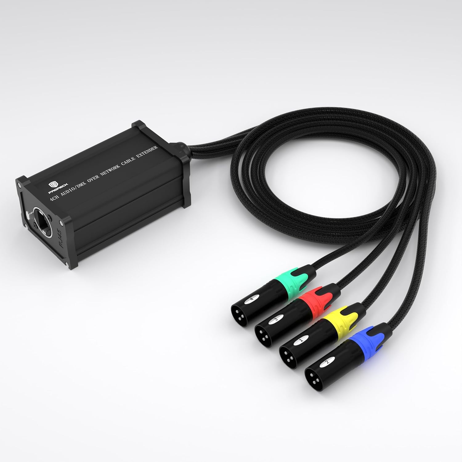 PRORECK 3FT 4-Channel Audio/DMX Cable Extender, 3-Pin XLR Male to Ethercon RJ45 CAT6, for Live Stage Lighting, Sound Systems, and Studio (PA-4M) PRORECK 3FT 4-Channel Audio/DMX Cable Extender, 3-Pin XLR Male to Ethercon RJ45 CAT6, for Live Stage Lighting, Sound Systems, and Studio (PA-4M)