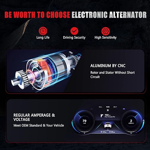 Miniatura 6 de Nuevo alternador compatible con Volkswagen1.8L 2.0L para GOLF 1999-2006 para JETTA 1999-2005 alternador de alto rendimiento 90AMP 12V reemplazar