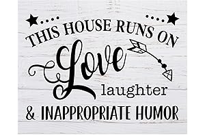 Rustic Inspirational House Runs On Love Wall Art for Farmhouse Decor