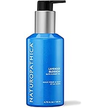 Naturopathica Lavender Blossom Bath & Body Oil, Nourishing Body Lotion Moisturizer, Calming Bath & After Shower Oil Infused with Lavender Essential Oil, 4.7 fl oz