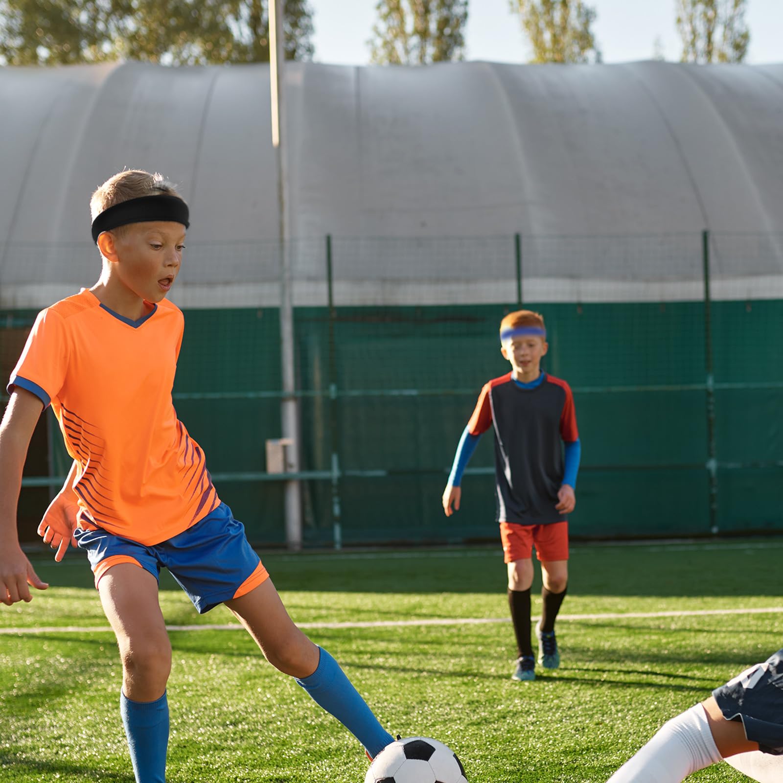 5Pcs Boys Headband, Soccer Headbands for Boys, Sports Headbands for Kids Boy Headbanded for Sport, Kids Sweatbands Breathable Headband for Sports Running Exercise Football - 3