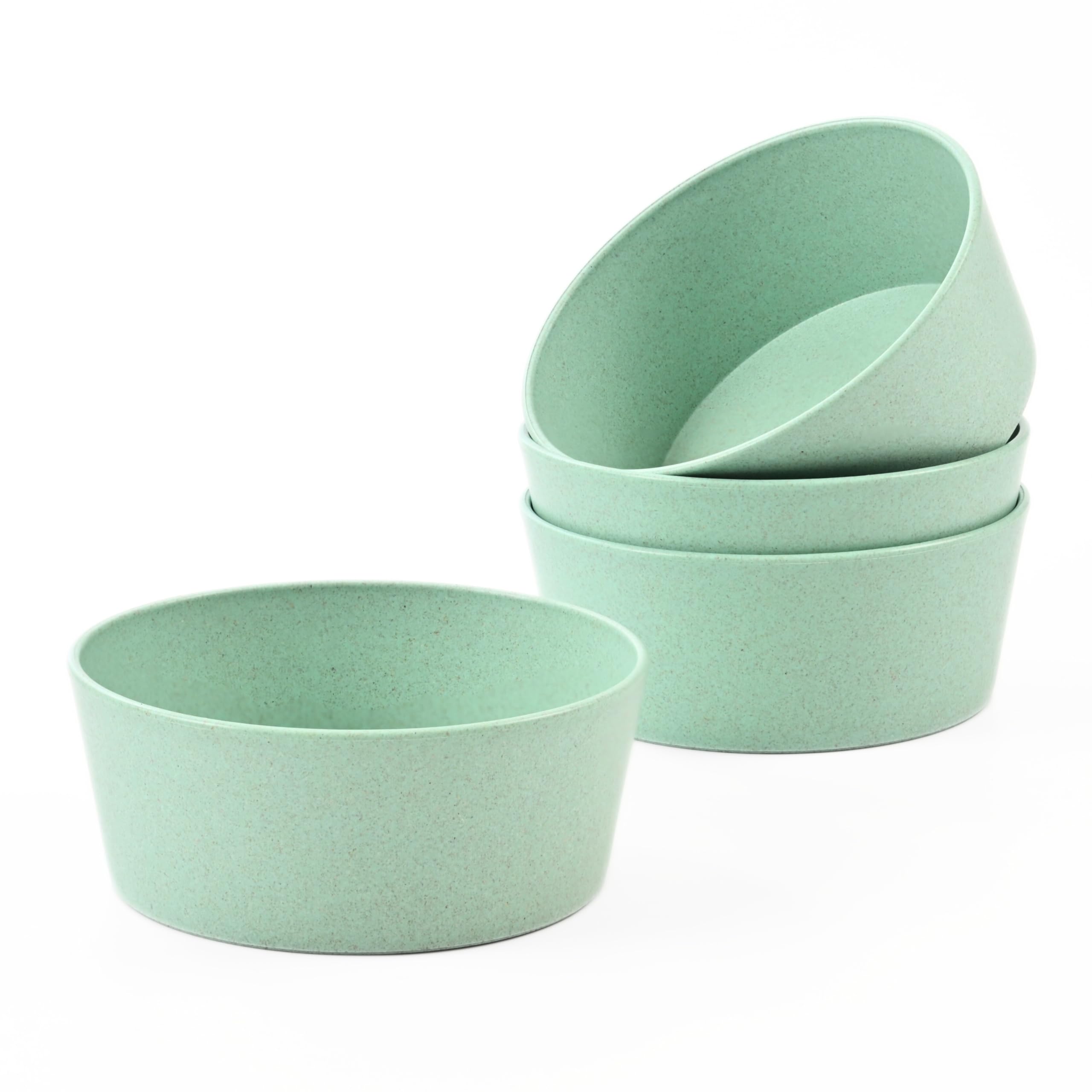 Eha Earth Friendly Kids Bowls for Food | 400 ml | Microwave Safe Bowl for Kids | Made with Rice Husk Biocomposite| for Hot & Cold Serving Bowl Set | Set of 4 | Celeste