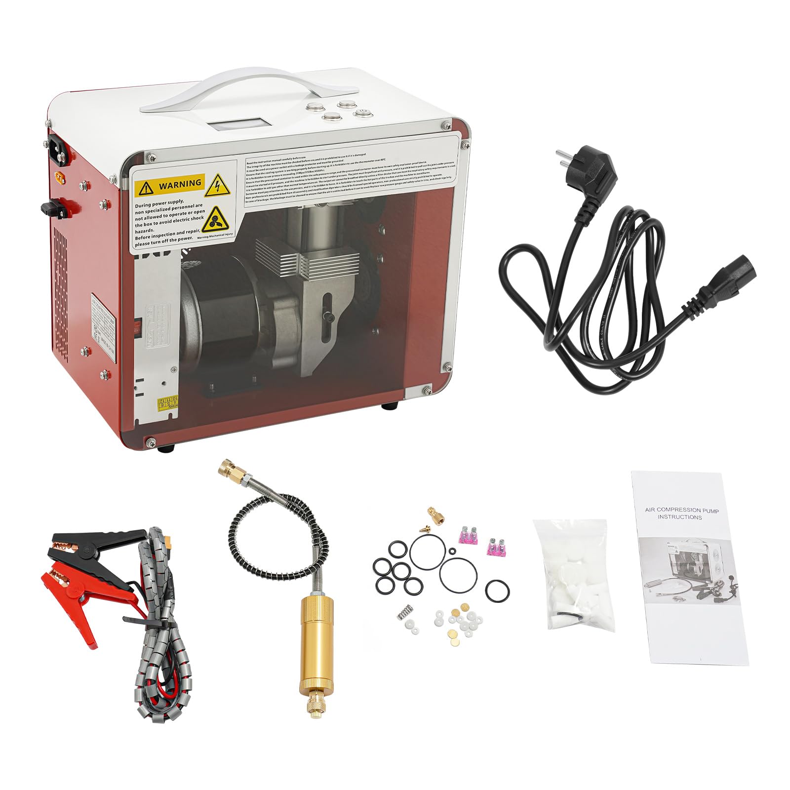 Compresor de aire portátil PCP 310bar, alimentado por 12V DC batería de coche o casa 230V AC, botellas de buceo, neumáticos de alto rendimiento, compresor de prueba de tuberías