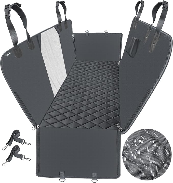 URPOWER Dog Car Seat Cover for Back Seat, Waterproof Dog