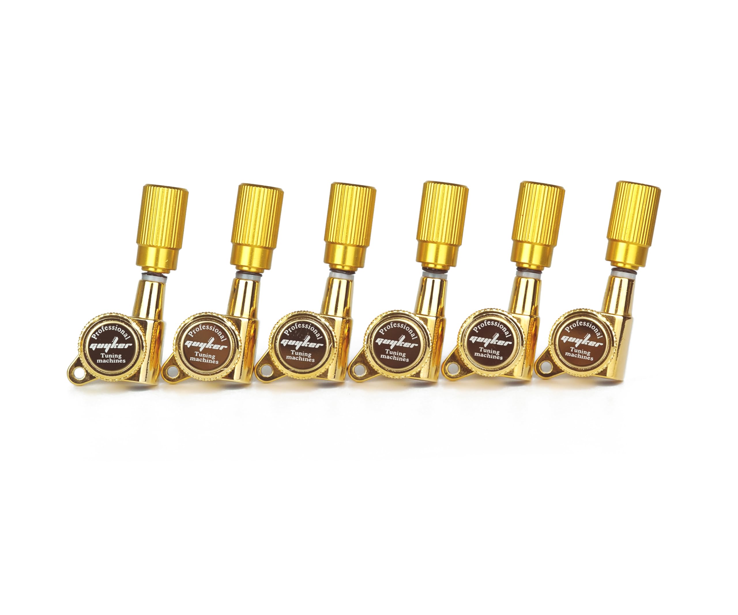 Guyker Afinadores de bloqueo de guitarra (6 para izquierda) – Juego de clavijas de afinación de cuerda Pro Lock 1:18 para guitarra eléctrica acústica clásica ST TL SG LP (GK11SP, dorado)