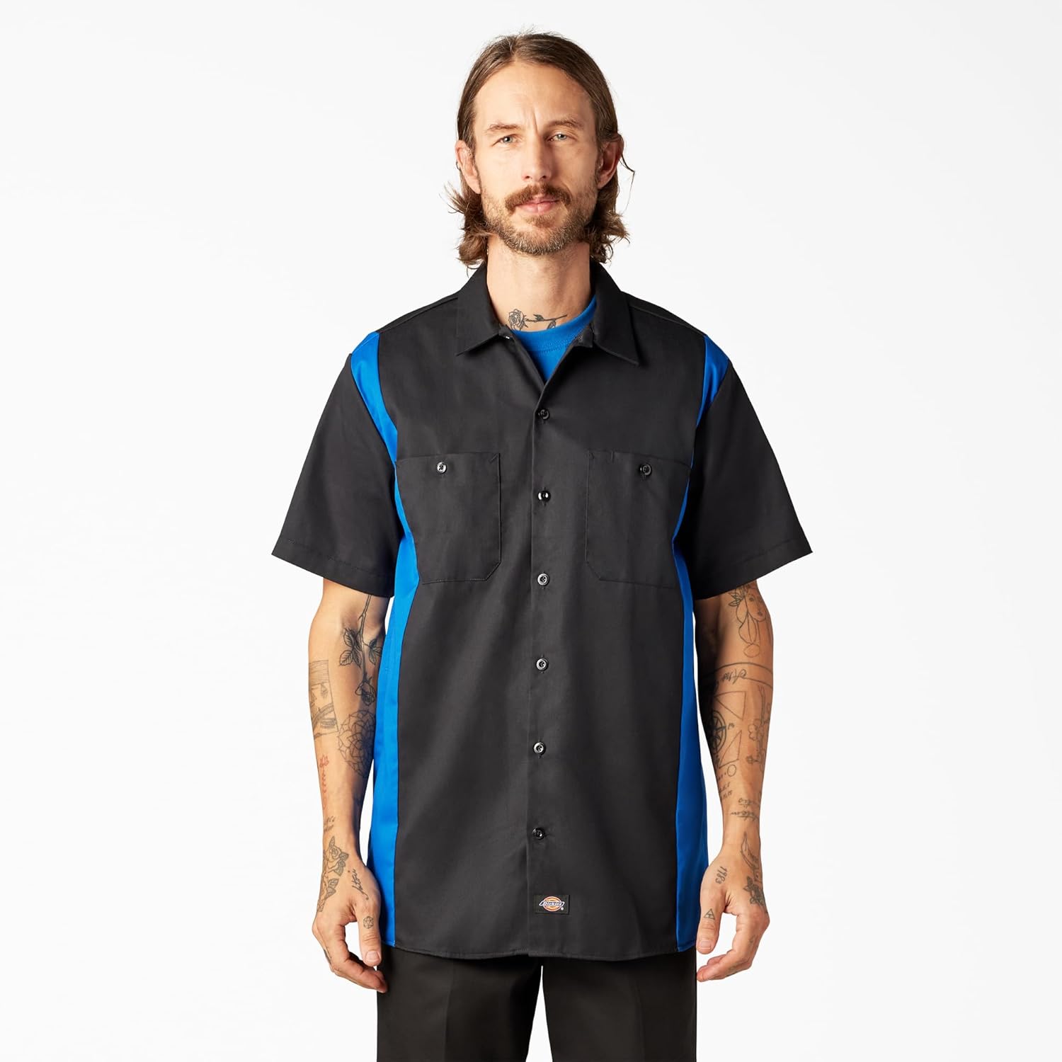 Dickies Mens Two-Tone Short Sleeve Work Shirt