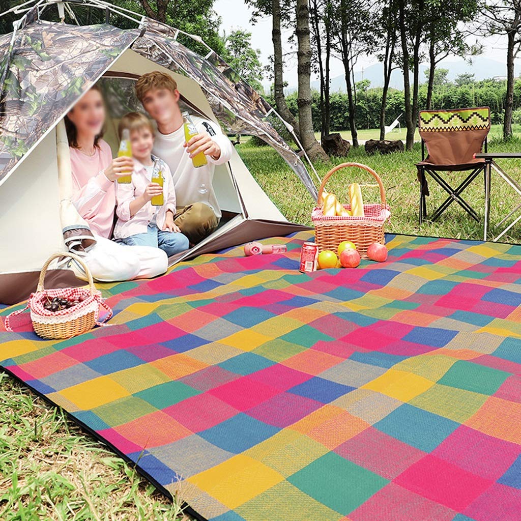 200 * 200 CM Camping Mata piknikowa le Outdoor Mata piknikowa Wycieczki na zewnątrz Camping Home Travel Wodoodporna i odporna mata Outdoor koce piknikowe (kolor: czerwona siatka)