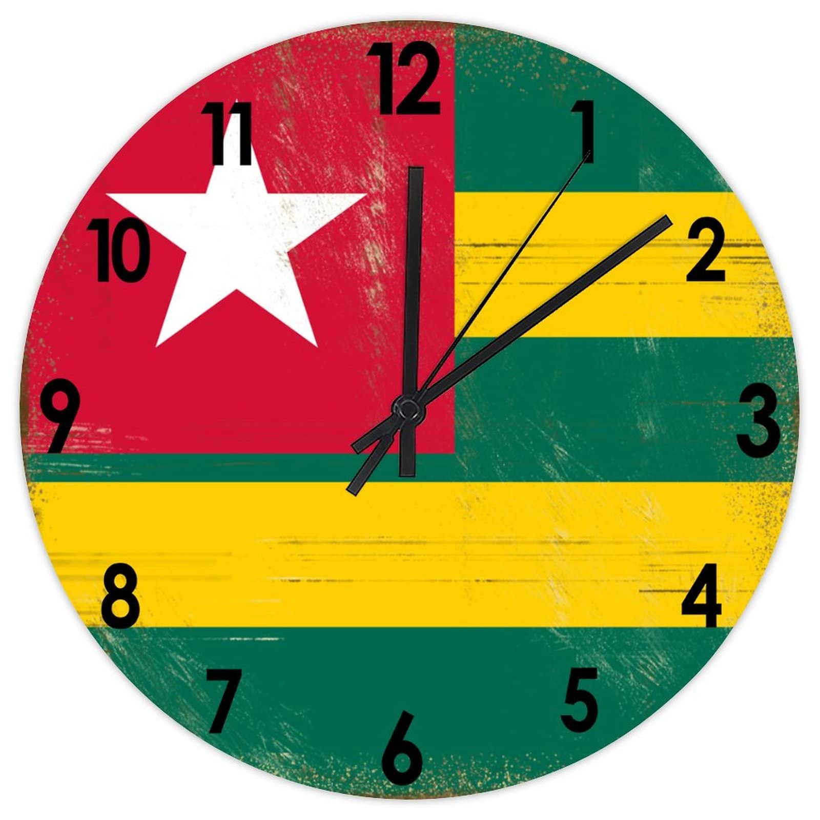 Horloge murale Togo en bois silencieuse 38cm pendule de cuisine