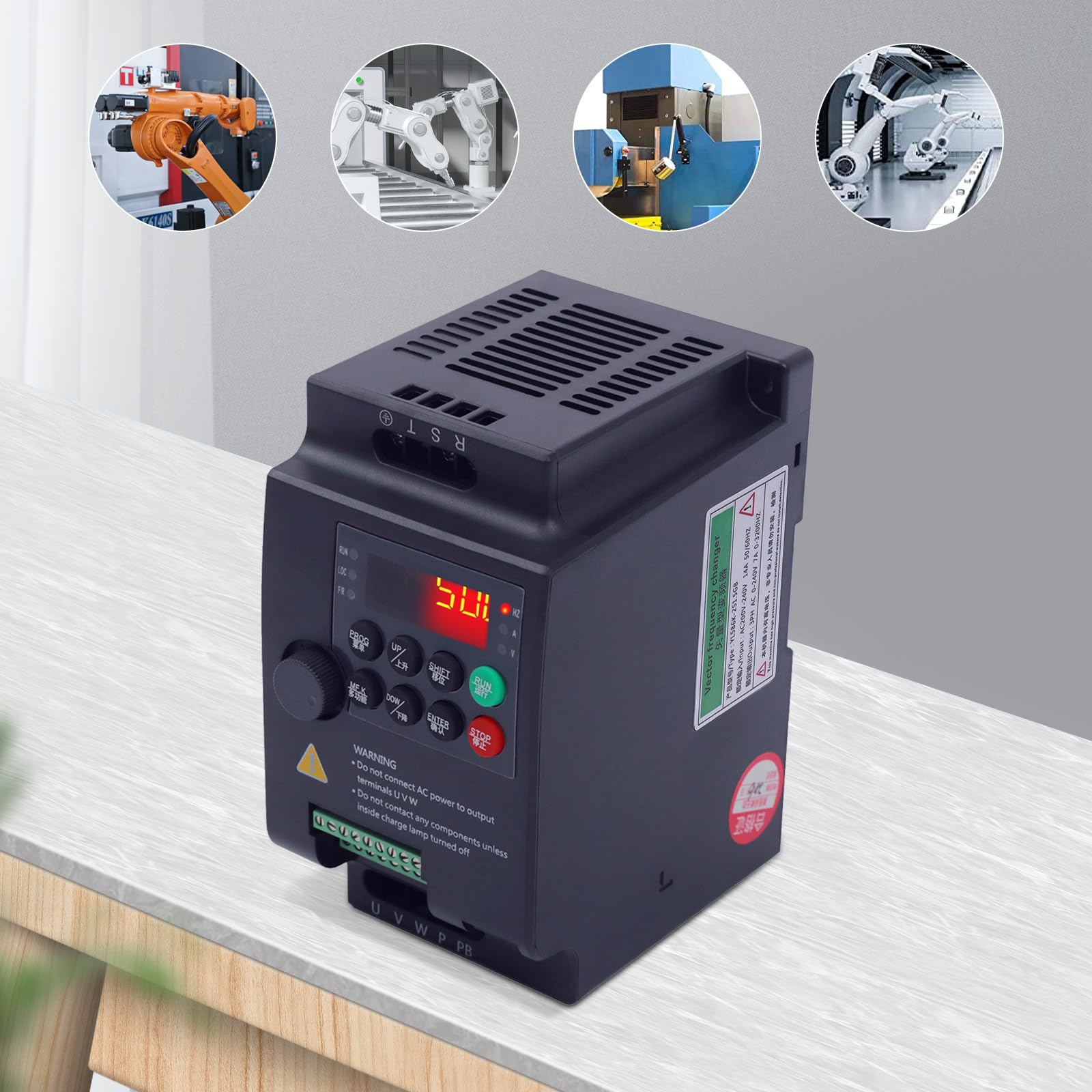 1.5KW VFD Frequenzwandler | Einphasig zu Dreiphasig | CNC Spindelsteuerung | Industrie ABS | 220V Eingang | 2HP Leistung