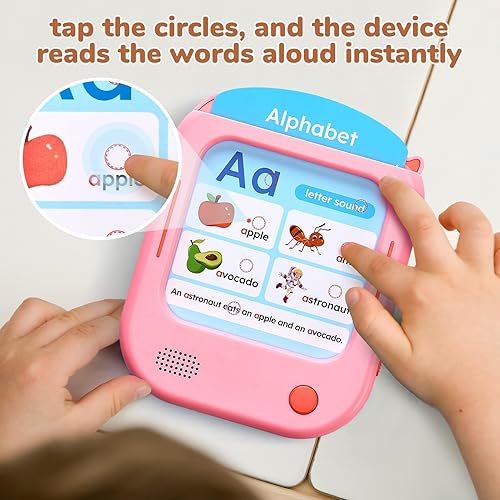 Miniatura 3 de JoyCat Tableta de aprendizaje para niños, 156 páginas de tarjetas flash para leer con 20 juegos interactivos, juguete Montessori para alfabeto,