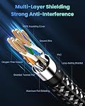 Chat 8 Câble Ethernet 50FT, BUSOHE 40Gbps 2000Mhz Câble Internet de réseau tressé haute vitesse avec plaqué or RJ45 Connecteur, cordon de patch lourd LAN câble 30 Clips,S/FTP Indoor pour routeur/gaming/PC