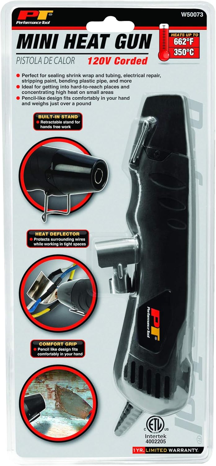 Performance Tool W50073 Mini Heat Gun in retail packaging
