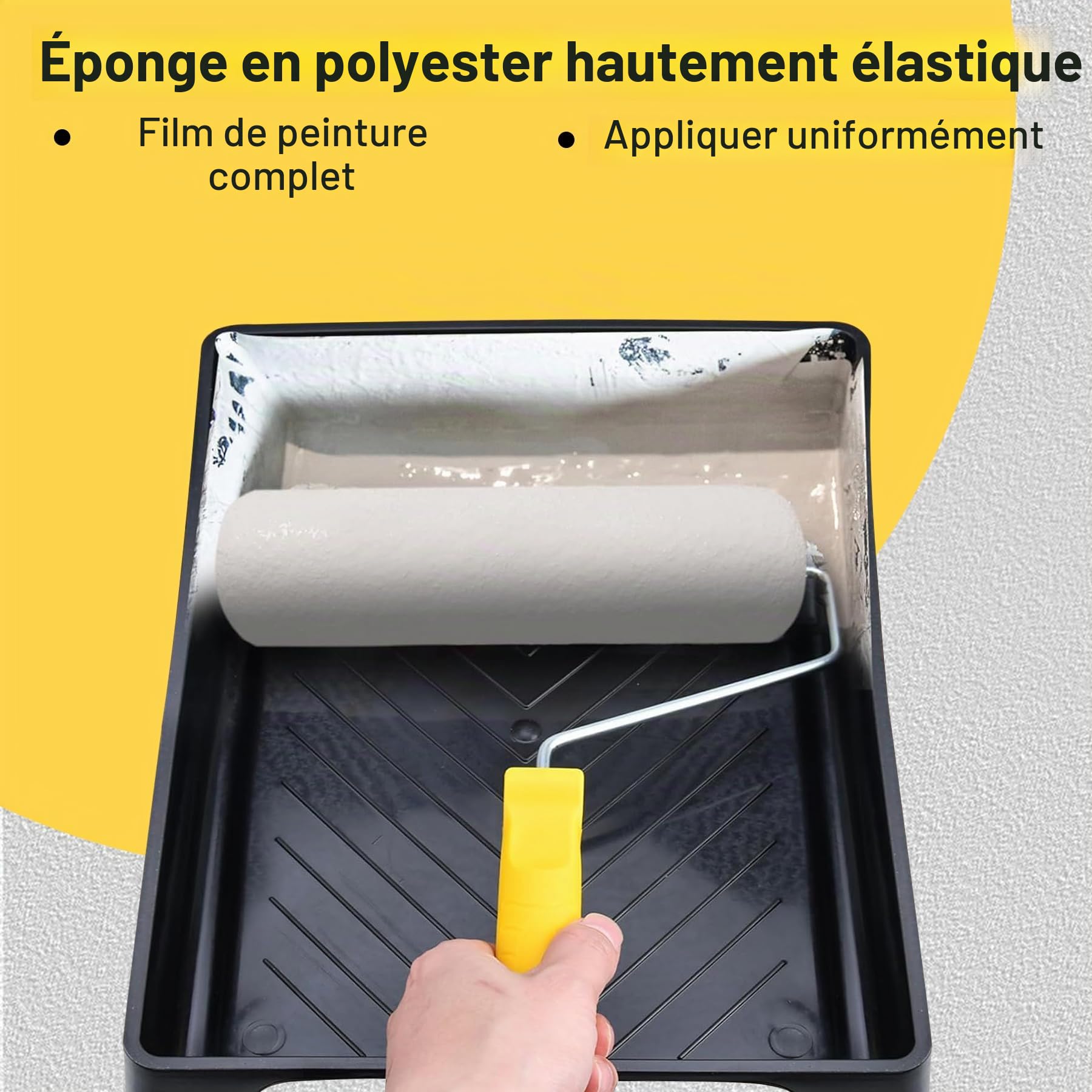 Ensemble de Rouleaux de Peinture, 20PCS Rouleaux de Peinture de 22,9 cm + 10,2 cm et Ensembles de Plateaux, Rouleaux pour Peinture avec Perche d'Extension de 1,5 m, Pinceau de Peinture, Cadres