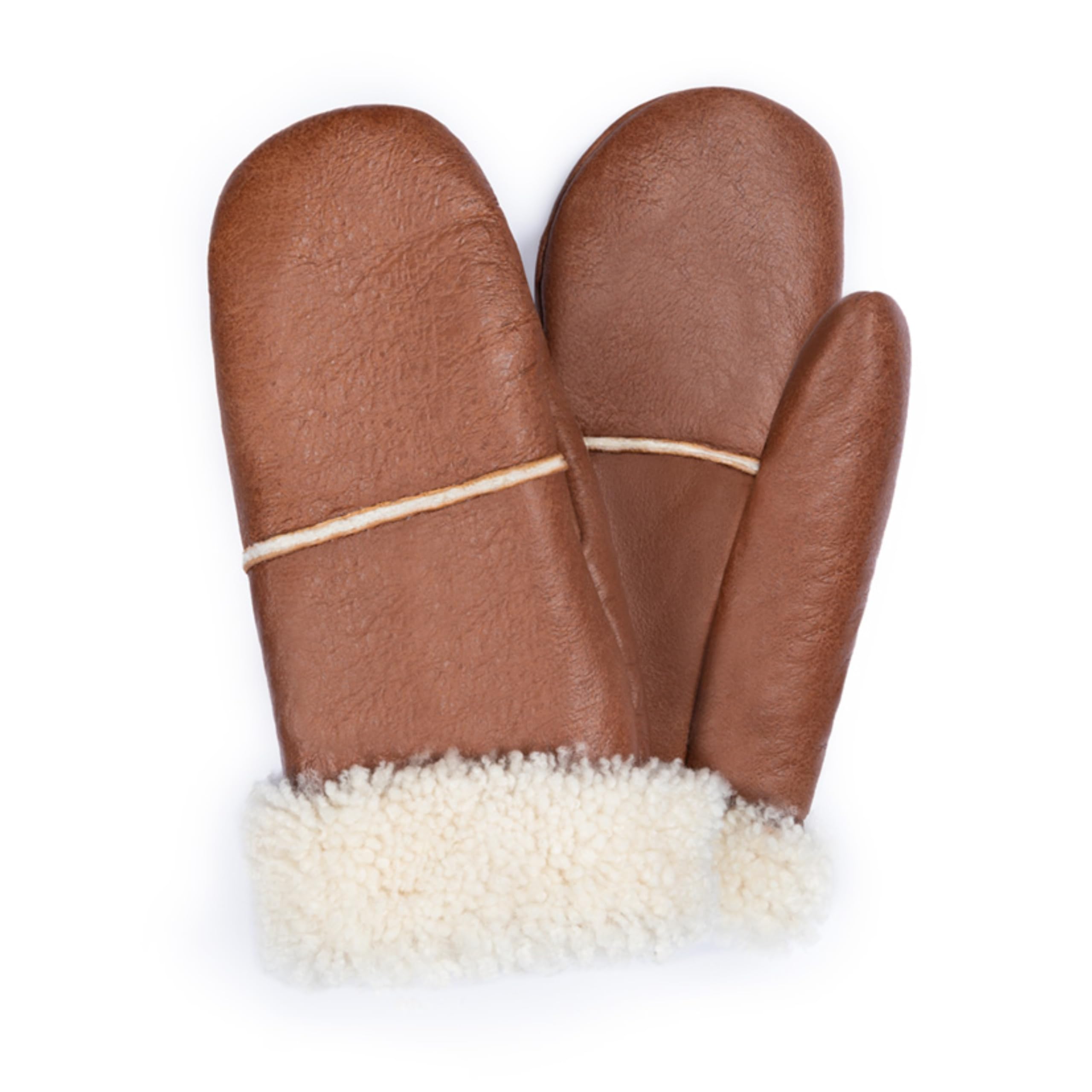 Fäustlinge COZY MITTEN warme Unisex Handschuhe aus hochwertigem Lammfell, Fell, Leder - bequem, warm und hochwertig in Schwarz und Cognac