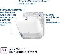 Tork H1 Fehér Fali Papírtörlő Adagoló - Érintésmentes Higiénikus Műanyag Kéztörlő Tartó Mosdókba, Konyhákba - 551000 2