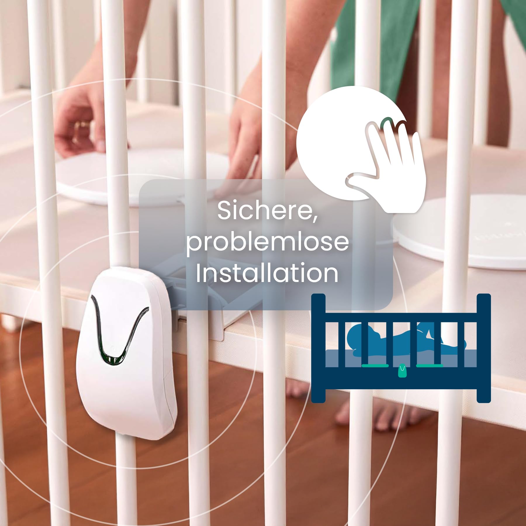 Babysense True Sleep HD Video-Babyphone mit Nachtlichtkamera & Bewegungsmonitor für Babys mit Echtzeit-Warnungen, kontaktlos, 2-in-1, Nur für den Heimgebrauch